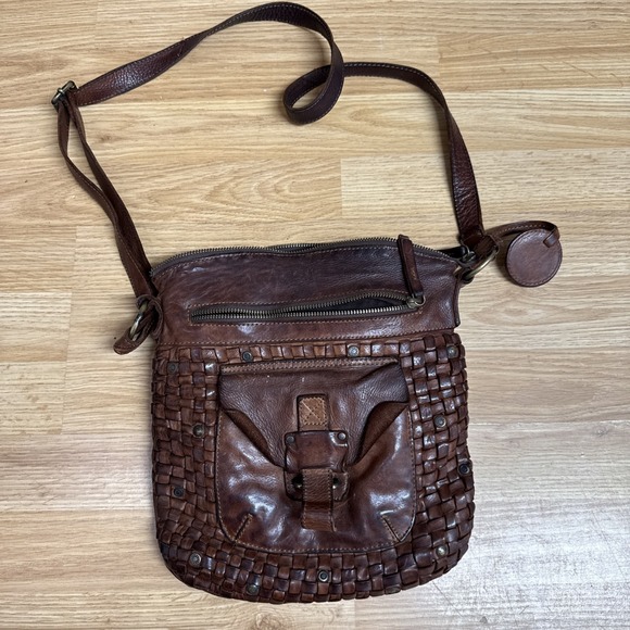 Harbour‎ 2nd Woven Cognac Leather Crossbody Handbag - Picture 1 of 7